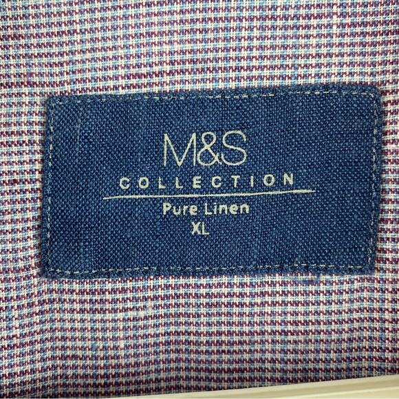 M&S Collection 100% Linen Short Sleeve Button Front Shirt Size XL - Picture 4 of 7